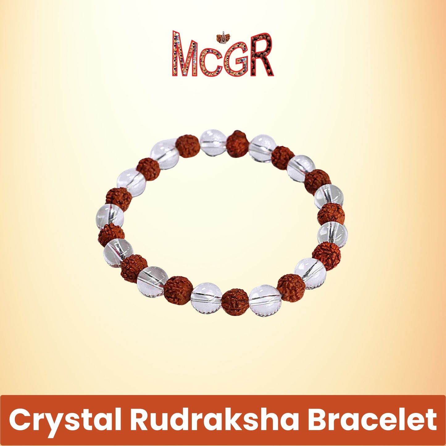 MCGR Crystal Rudraksha Bracelet Unisex for Men and Women