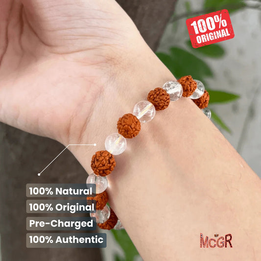 MCGR Crystal Rudraksha Bracelet Unisex for Men and Women