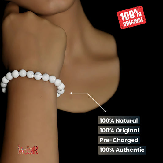 MCGR Howlite Diamond Stone Unisex Bracelet for Women and Men