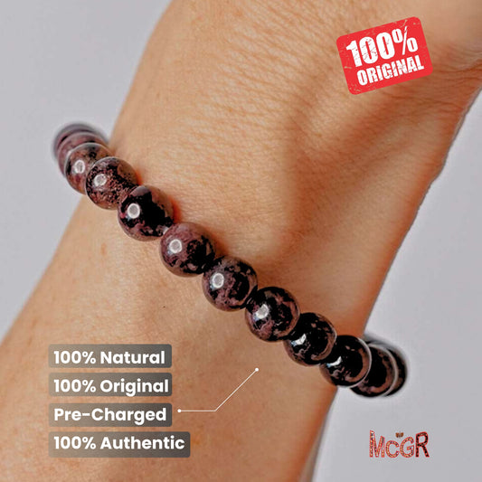 MCGR Garnet Crystal Unisex Bracelet for Man and Woman