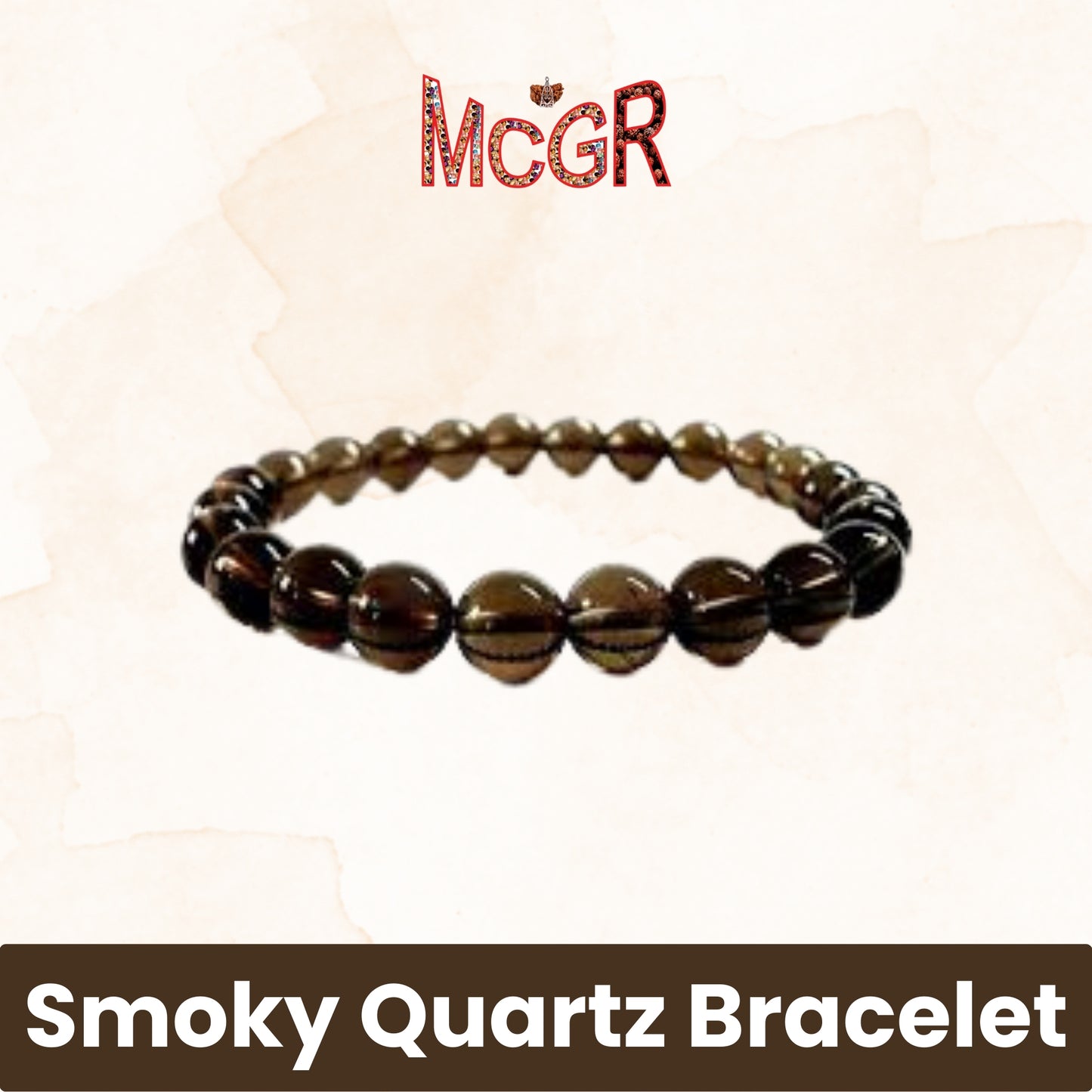 MCGR Smoky Quartz Unisex Crystal Bracelet for Men and Women