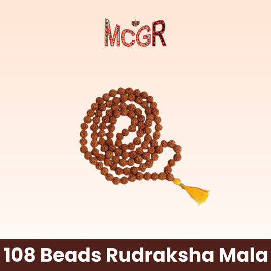 MCGR 108 Beads Rudraksha Natural Seed Prayer Beads