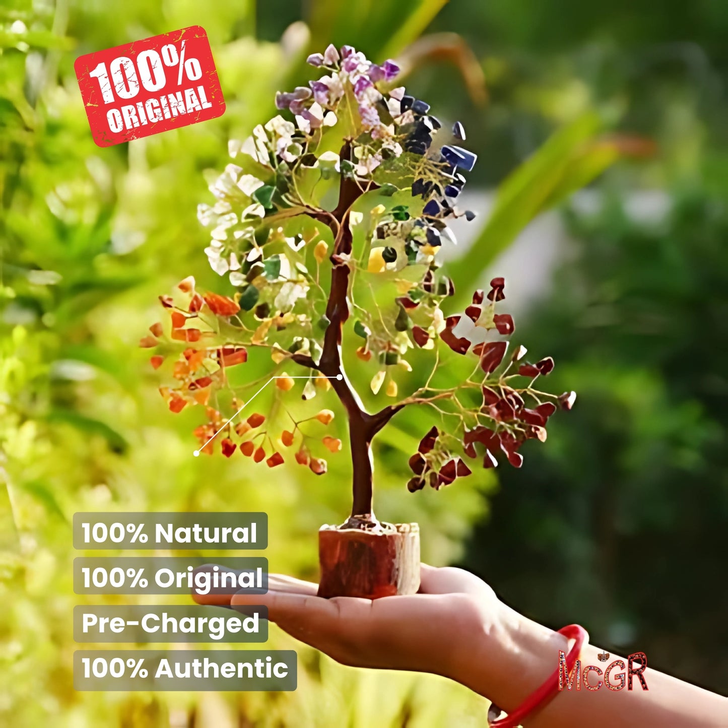 MCGR 7 Chakra Crystal Tree/Showpiece Good Luck and Positive Energy