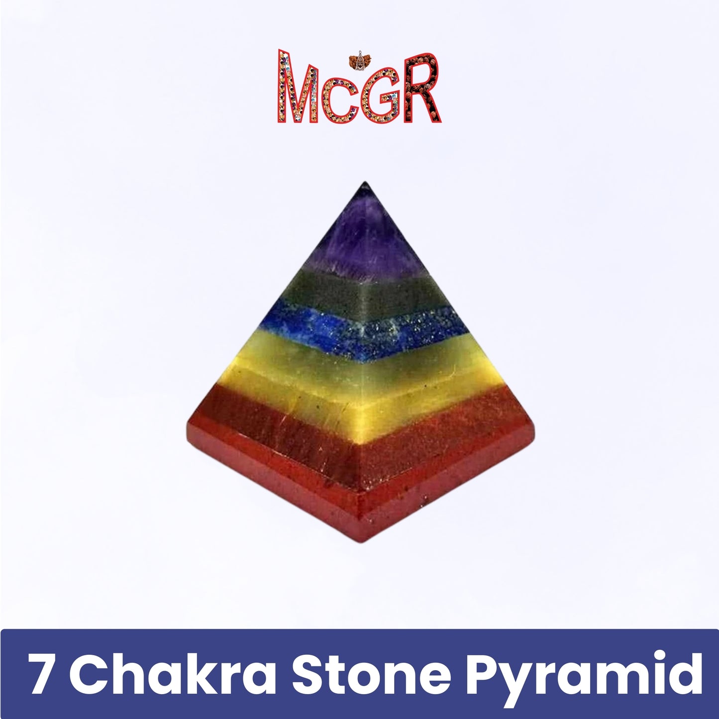 MCGR 7 Chakra Stone Pyramid for Meditation Focus & Positive Energy