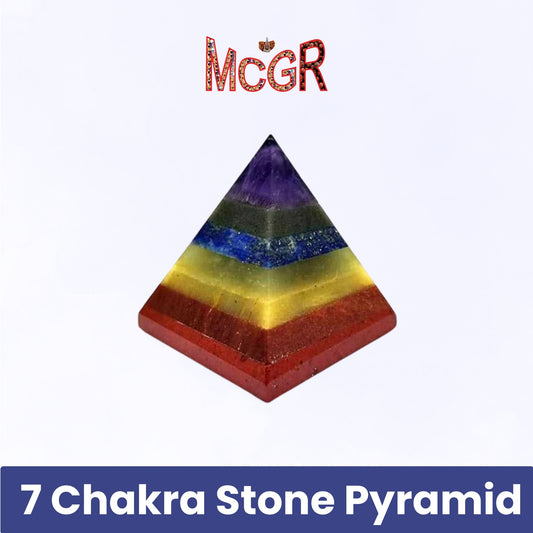MCGR 7 Chakra Stone Pyramid for Meditation Focus & Positive Energy