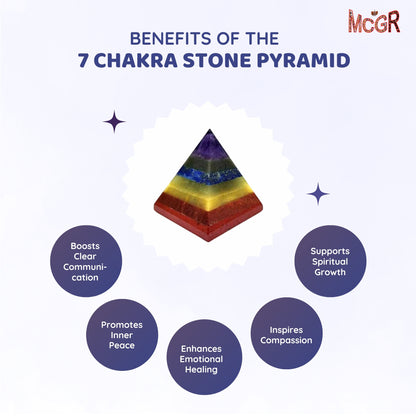 MCGR 7 Chakra Stone Pyramid for Meditation Focus & Positive Energy