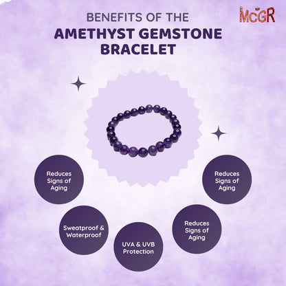 MCGR Amethyst Gemstone Bracelet for Women and Men
