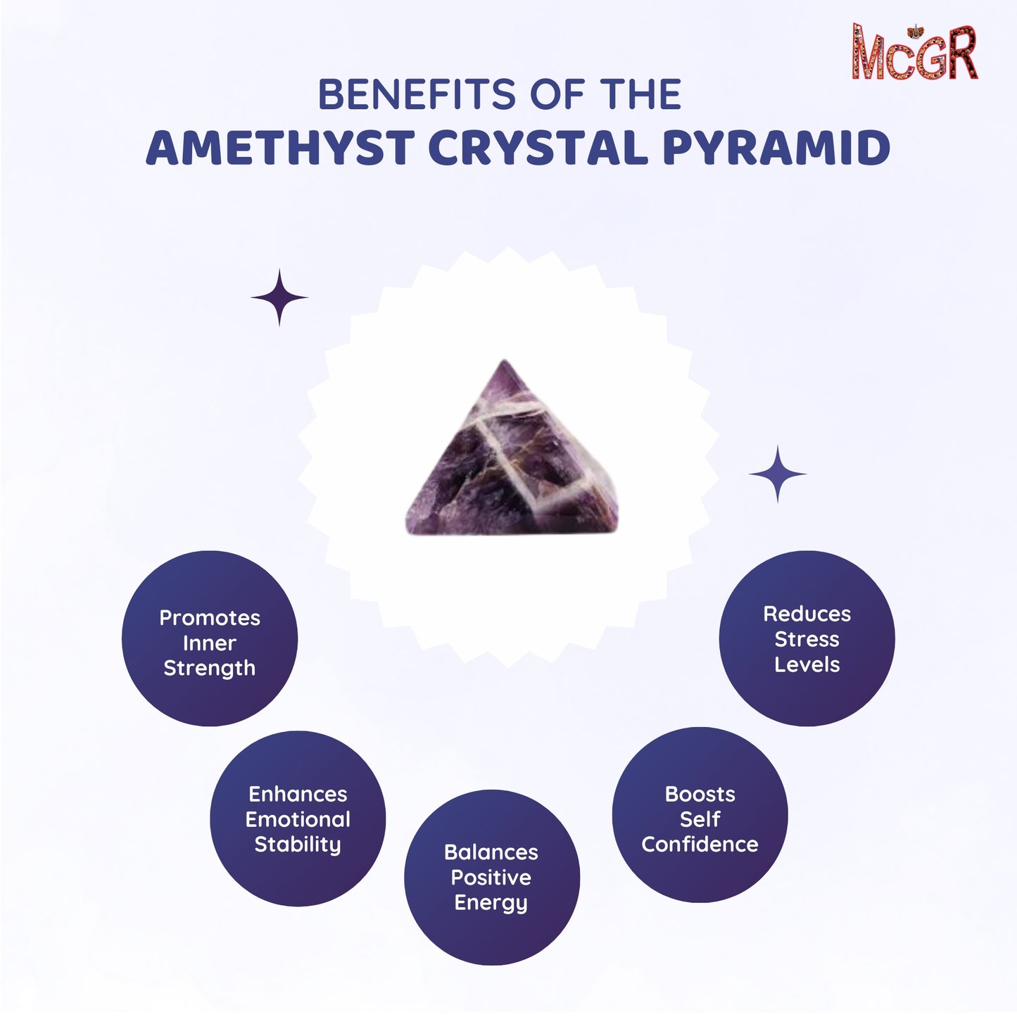 MCGR Amethyst Crystal Pyramid Vastu for Home Décor