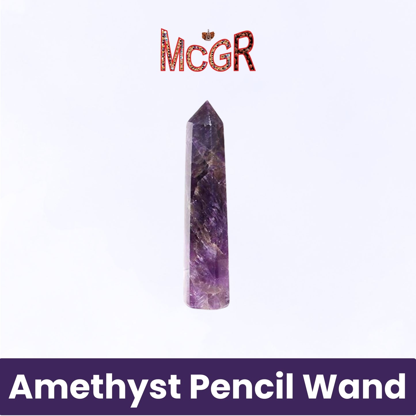 MCGR Amethyst Pencil Wand Dark Purple Faceted