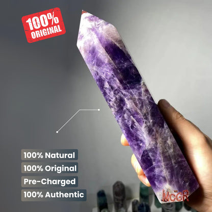 MCGR Amethyst Pencil Wand Dark Purple Faceted