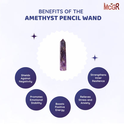 MCGR Amethyst Pencil Wand Dark Purple Faceted