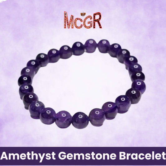 MCGR Amethyst Gemstone Bracelet for Women and Men