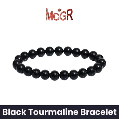 MCGR Black Tourmaline Crystal Bracelet for Women and Men