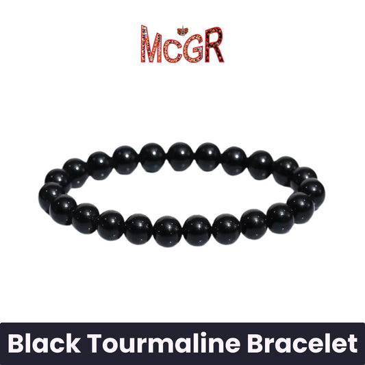 MCGR Black Tourmaline Crystal Bracelet for Women and Men