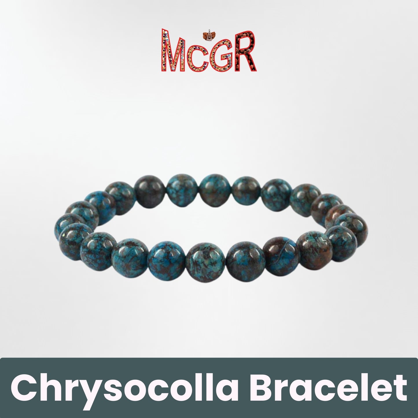 MCGR Natural Chrysocolla Crystal Bracelet for Women and Men