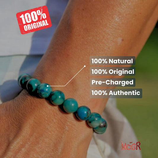 MCGR Natural Chrysocolla Crystal Bracelet for Women and Men