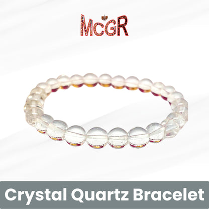 MCGR Real Crystal Natural Clear Quartz Bracelet for Men and Women