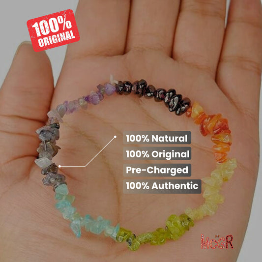 MCGR Natural 7 Chakra Bracelet Crystal for Women and Men