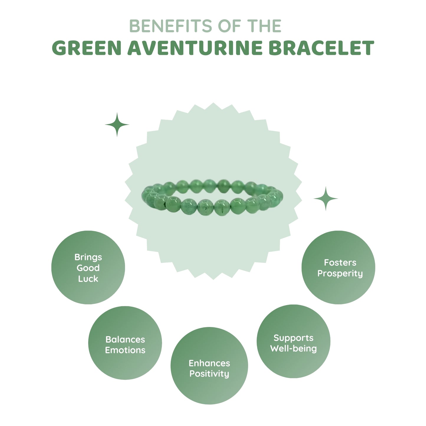 MCGR Green Aventurine Unisex Bracelet for Women and Men