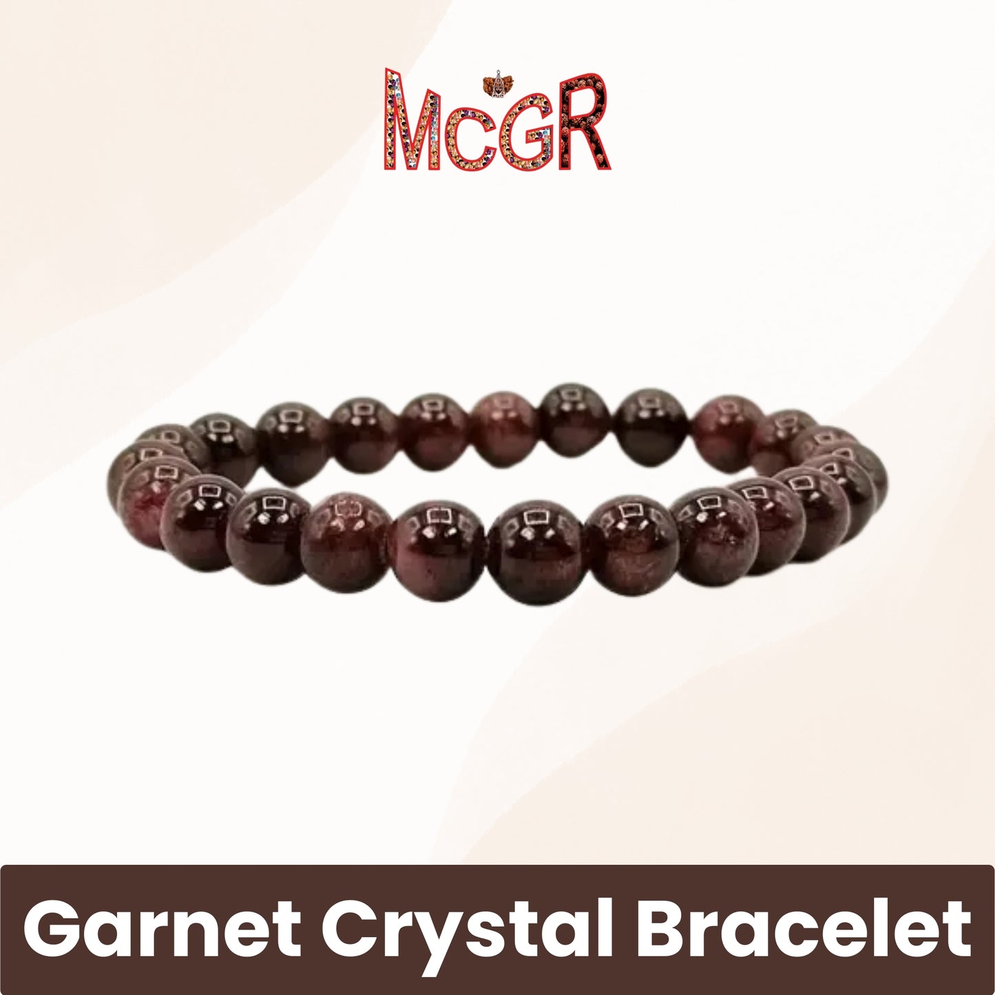 MCGR Garnet Crystal Unisex Bracelet for Man and Woman
