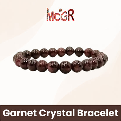 MCGR Garnet Crystal Unisex Bracelet for Man and Woman