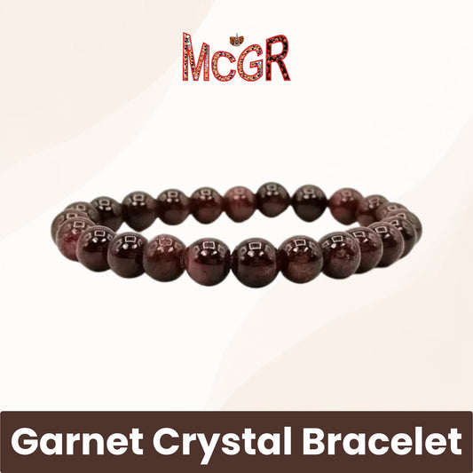 MCGR Garnet Crystal Unisex Bracelet for Man and Woman