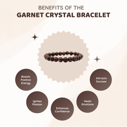 MCGR Garnet Crystal Unisex Bracelet for Man and Woman