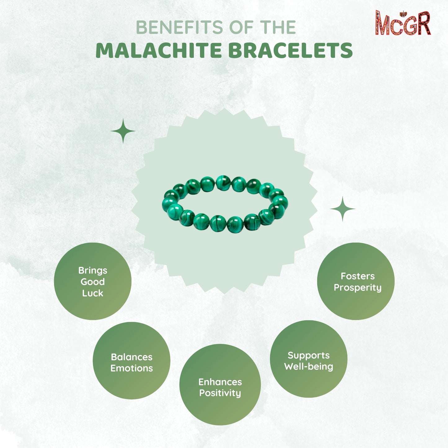 MCGR Malachite Bracelet Unisex for Men and Women