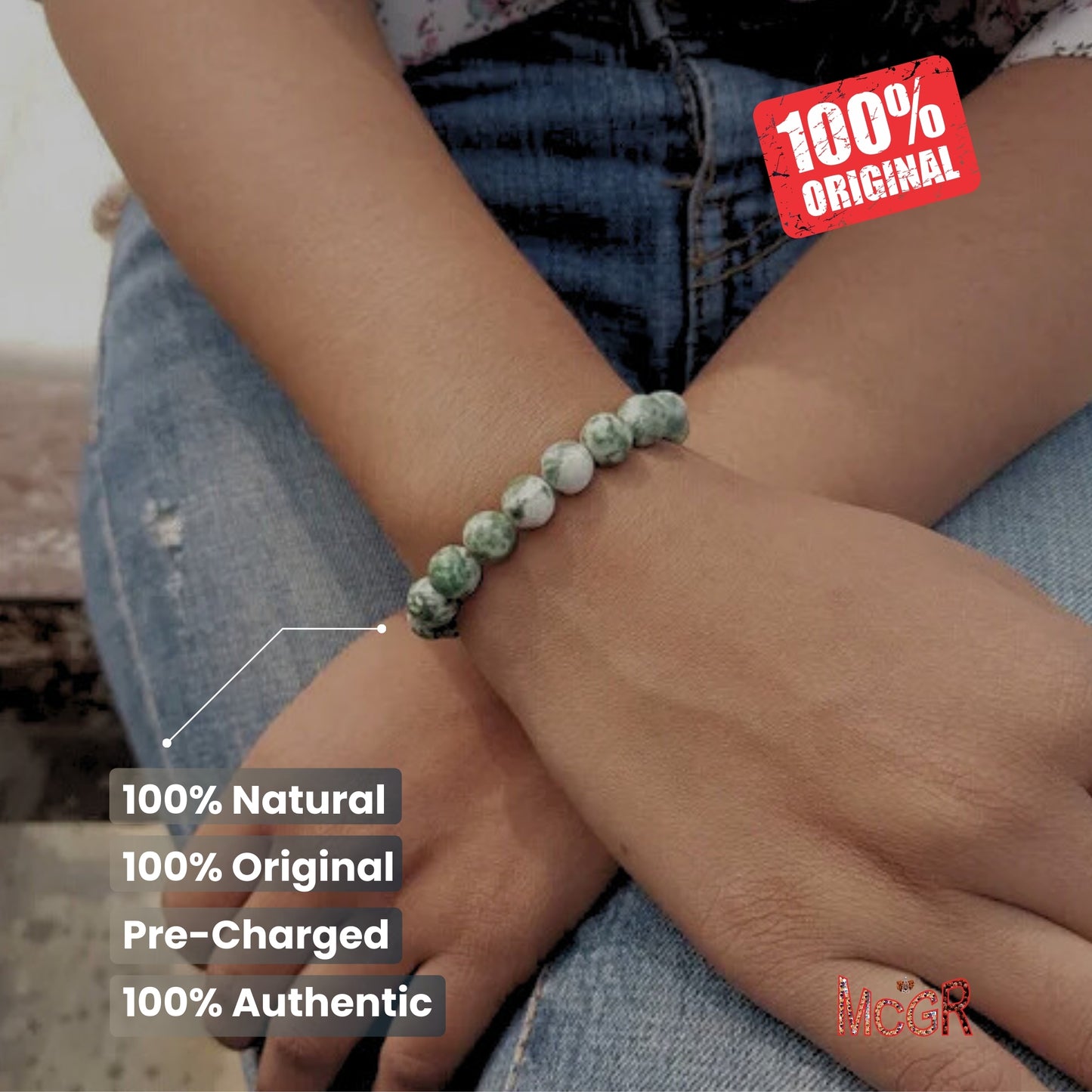 MCGR Map Jasper Feng-Shui Bracelet for Men and Women