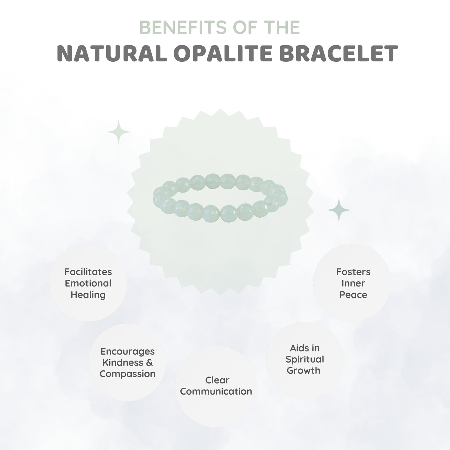 MCGR Natural Opalite Unisex Bracelet for Men and Women