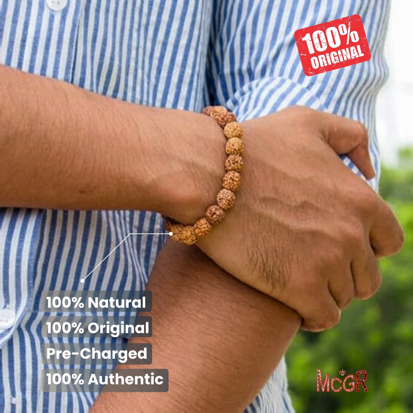 MCGR Original Rudraksha Bracelet Unisex for Men and Women