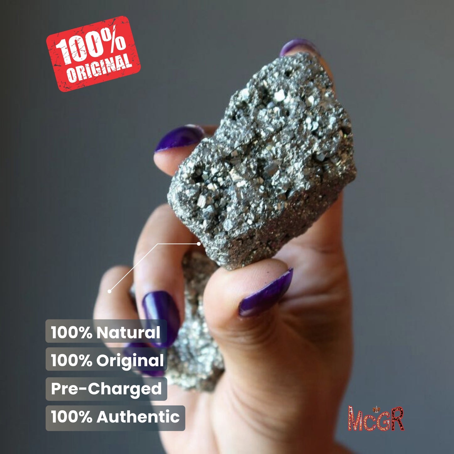 MCGR Pyrite Raw Stone Cluster for Willpower and Manifestation