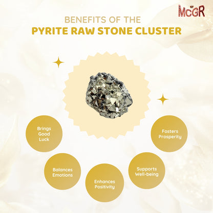 MCGR Pyrite Raw Stone Cluster for Willpower and Manifestation
