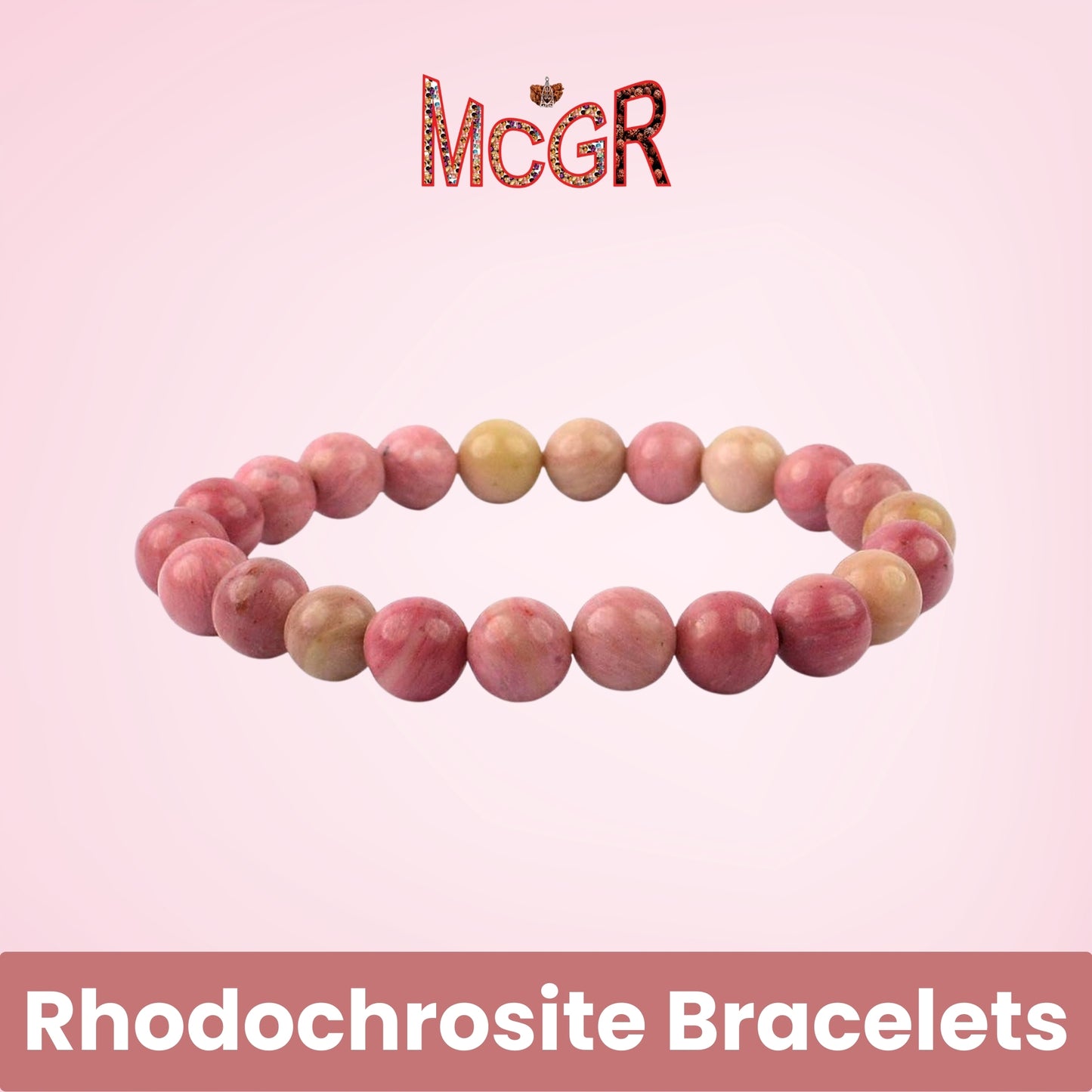 MCGR Rhodochrosite Bracelets for Healing for Men and Women