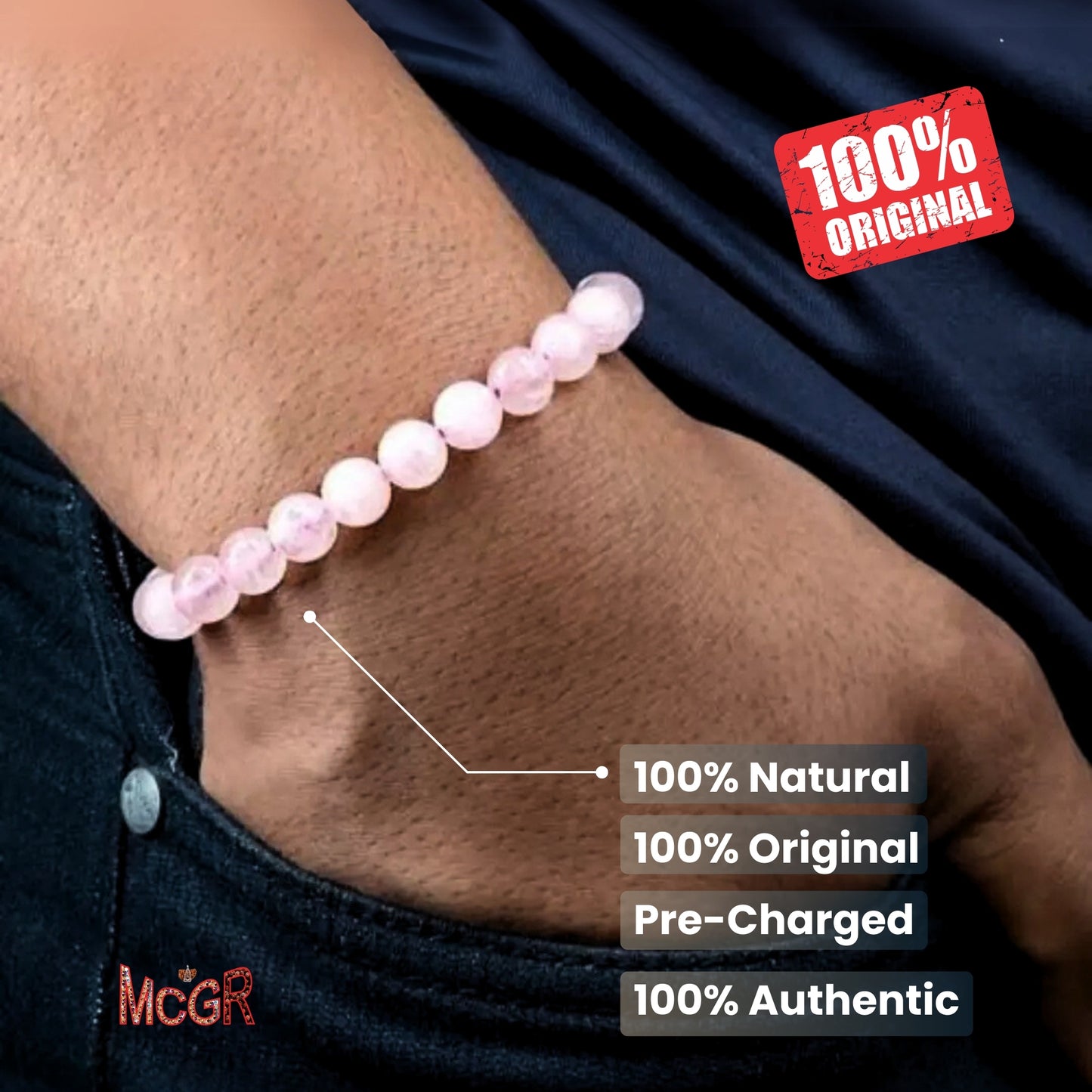 MCGR Rose Quartz Bracelet Healing Bracelet For Women And Men