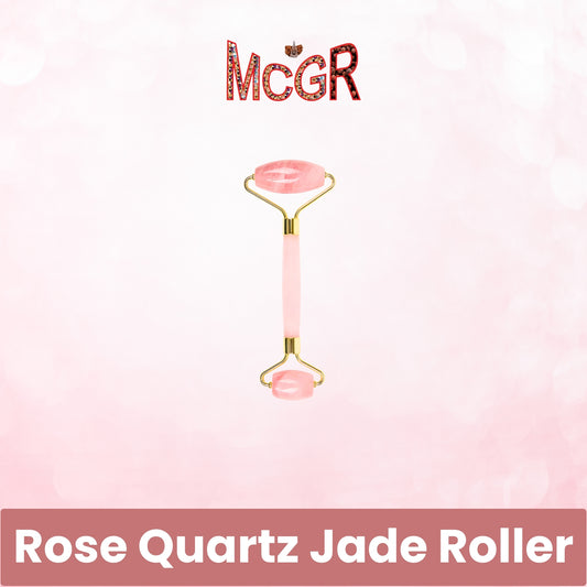MCGR Rose Quartz Jade Roller with Dual Heads for Skin Healing & Wrinkles