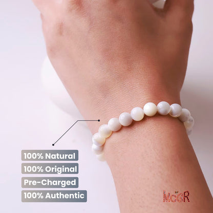 MCGR Selenite Bracelet - White Crystal Bracelet for Men and Women