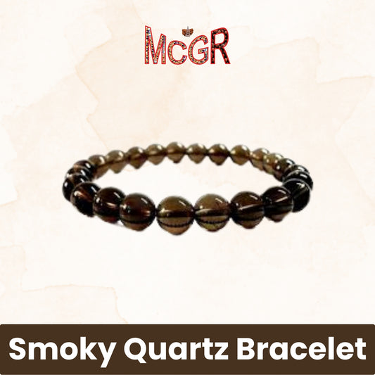 MCGR Smoky Quartz Unisex Crystal Bracelet for Men and Women