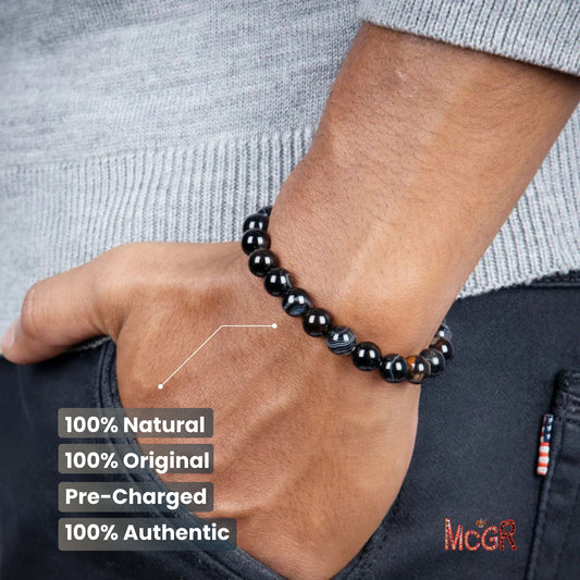 MCGR Natural Sulemani Hakik Unisex Bracelet for Men and Women