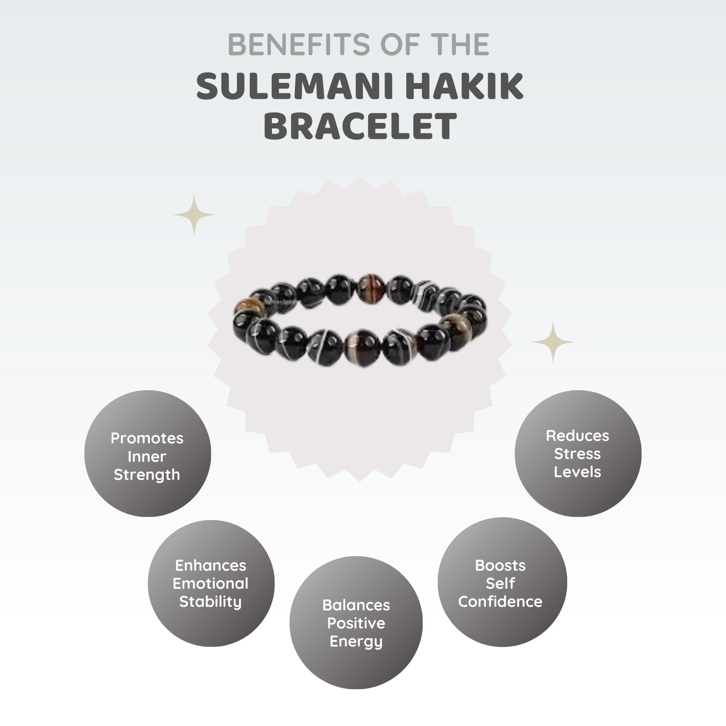 MCGR Natural Sulemani Hakik Unisex Bracelet for Men and Women