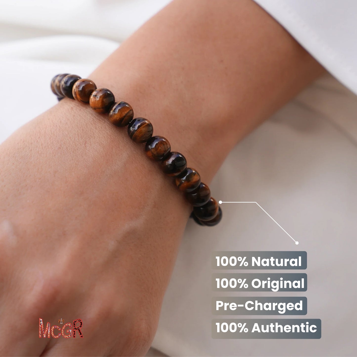 MCGR Tiger Eye Unisex Bracelet for Men and Women