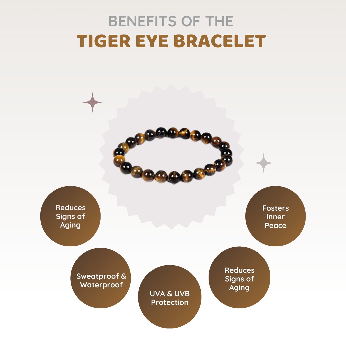 MCGR Tiger Eye Unisex Bracelet for Men and Women