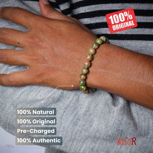 MCGR Natural Unakite Unisex Bracelet for Men and Women