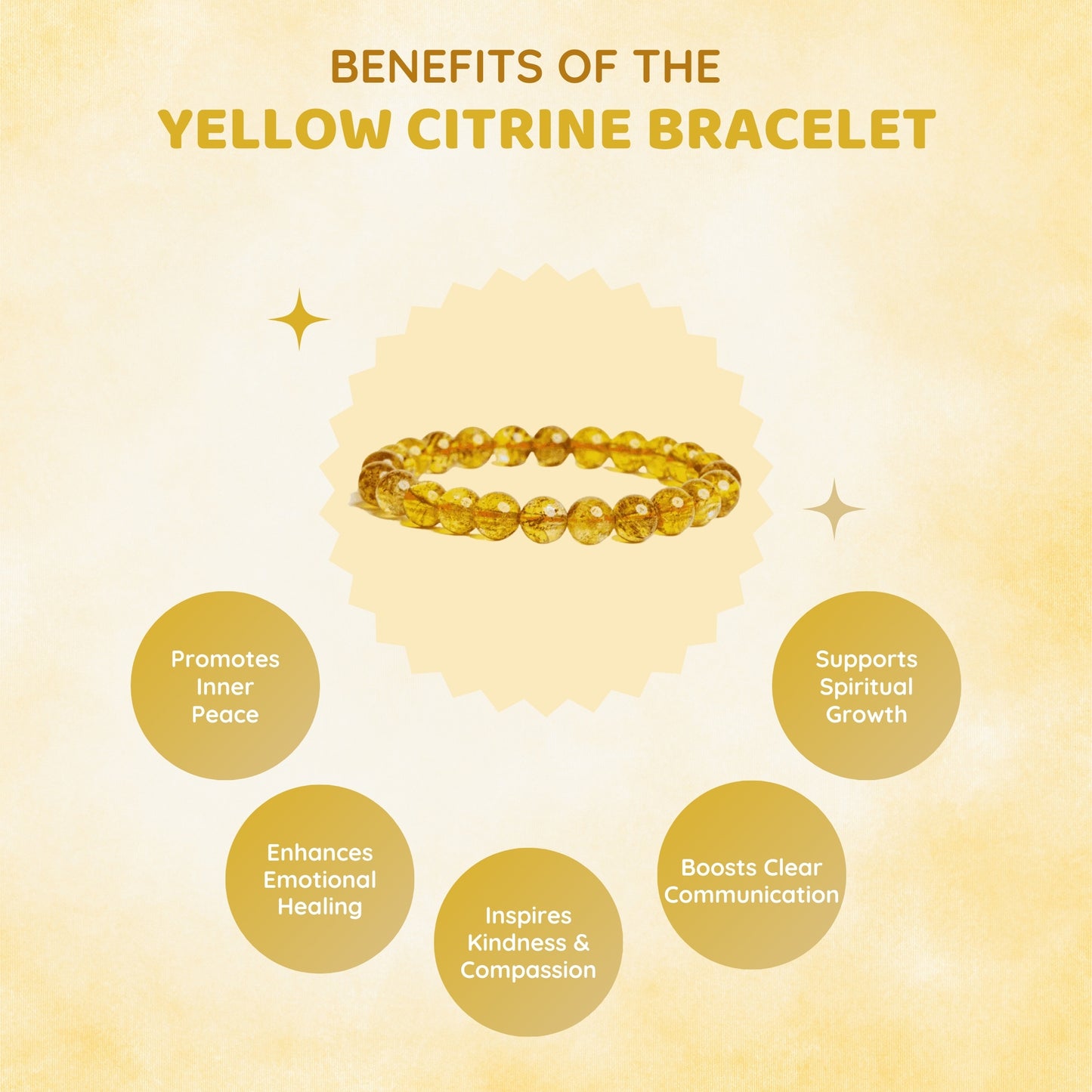 MCGR Yellow Citrine Bracelet for Men and Women