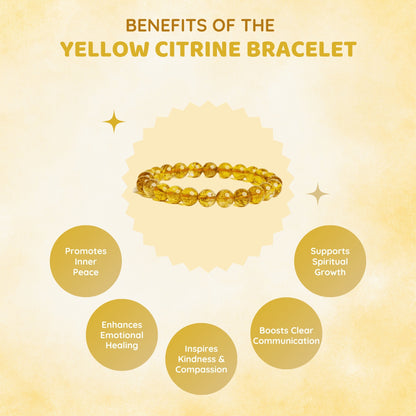 MCGR Yellow Citrine Bracelet for Men and Women